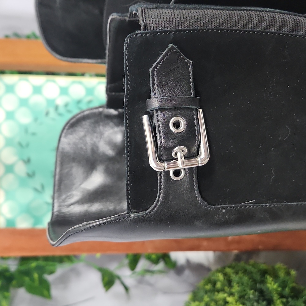 Marc Fisher Leather & Suede Mixed Media Riding Boots - 10 - Picture 16 of 16